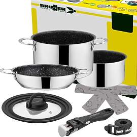 BRUNNER: Camping Topf-Set Edelstahl (Kochtöpfe,