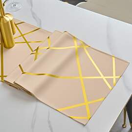 Brylleii Tischläufer Modern Beige Creme Glänzend 