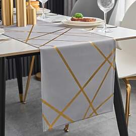 Brylleii Tischläufer Modern Grau Glänzend Gold