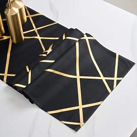 Brylleii Tischläufer Modern Schwarz Glänzend