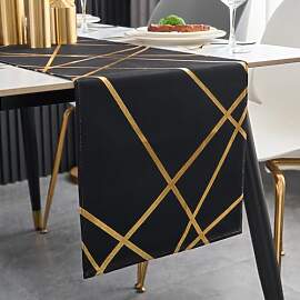 Brylleii Tischläufer Modern Schwarz Glänzend