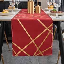 Brylleii Tischläufer Weihnachten Rot Gold