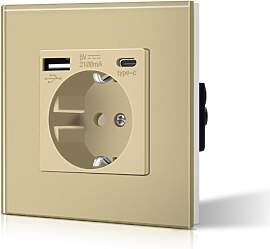 BSEED Schuko Wand Steckdose mit USB & Typ C