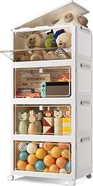 BTGGG 4 Tier Aufbewahrungsbox mit Deckel, 22L*4