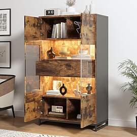 BTM 80x40x138cm Vitrine mit LED-Beleuchtung