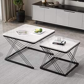 BTM Stilvolles 2-teiliges Couchtisch-Set,