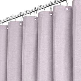 BTTN Duschvorhang Stoff 180x180 cm, Leinen-Textur, 