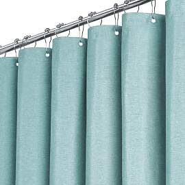 BTTN Duschvorhang Stoff 180x180 cm, Leinen-Textur, 