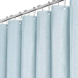BTTN Duschvorhang Stoff 180x200 cm, Leinen-Textur, 