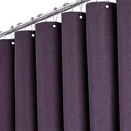 BTTN Duschvorhang Stoff 180x200 cm, Leinen-Textur, 