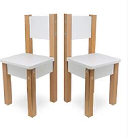 Bubema Lino - Kinderstuhl natur/weiß, 2er-Set