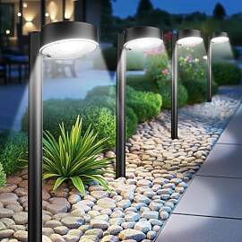 BUCASA Solarlampen für Außen Garten, 8X12 LEDs