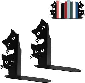 Buchstütze Katze Set, Buchstützen Metall,