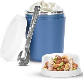 BUCOMTU Müslibecher to go mit Löffel,