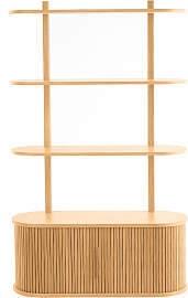 Bücherregal aus hellem Eichenholz mit Ablage 2