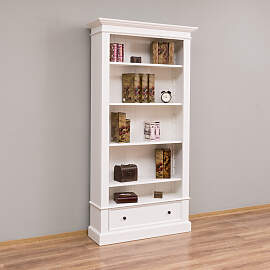 Bücherregal mit Schublade Landhausstil, weiß