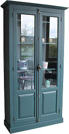 Büchervitrine Landhausstil ozeanblau
