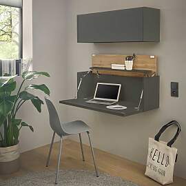 Büroausstattung Wandtisch in Anthrazit