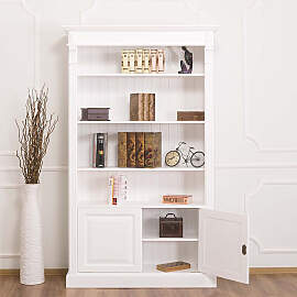 Büroregal aus Massivholz, weiß im Landhaus-Stil