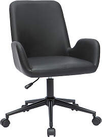 Bürostuhl Polyurethan und Metall schwarz ALBAN