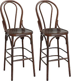 Bugholz Barhocker Holz mit Lehne Wien 6016