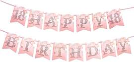 Bumlofa Rosa 18 Geburtstag Deko "Happy 18th
