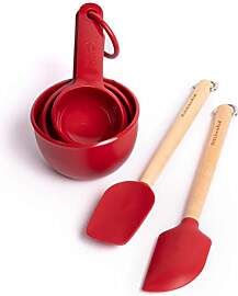 Bundle aus KitchenAid 2pc Mini Birchwood Spateln