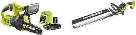 Bundle aus RYOBI 18 V ONE+ Akku-Kettensäge