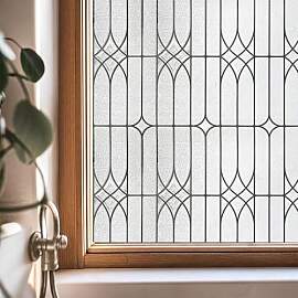 Buntglas-Fensterfolie, Sichtschutz für