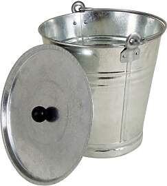 BURI Zinkeimer 12L mit Deckel Zink Eimer