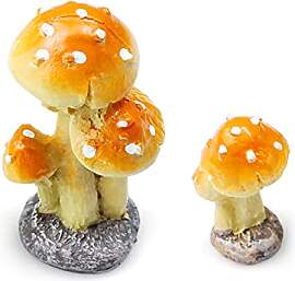 burkfeeg 2 Stück Mini Pilz Figuren Miniatur Pilz