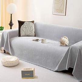 BUSVORES Sofa Überwurfdecke, Chenille Mit Fransen 