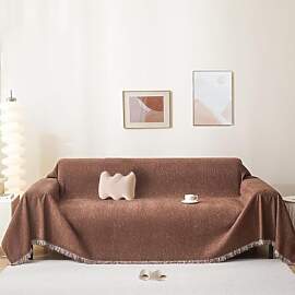 BUSVORES Sofa Überwurfdecke, Chenille Mit Fransen 