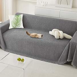 BUSVORES Sofa Überwurfdecke, Chenille Mit Fransen 