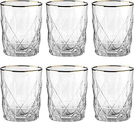 BUTLERS 6er Set Trinkgläser mit Goldrand 345ml