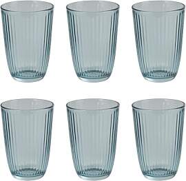 BUTLERS 6er Set Trinkglas Rillen-Design 390 ml