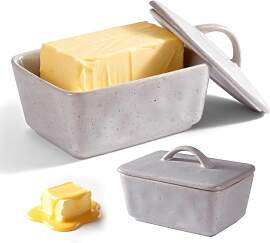 Butterdose Keramik mit Deckel, Porzellan