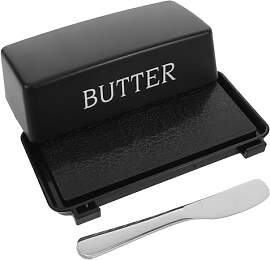 Butterdose mit Deckel und Messer - Butterbehälter 