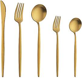 Buyer Star Matte Gold Besteck Set, 5 Stück