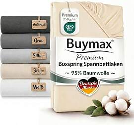 Buymax Boxspringbett Spannbettlaken 90x200 bis