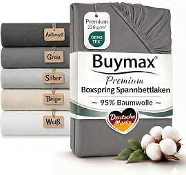 Buymax Boxspringbett Spannbettlaken 90x200 bis