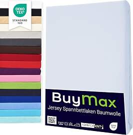Buymax Spannbettlaken 90x200cm Baumwolle 100%