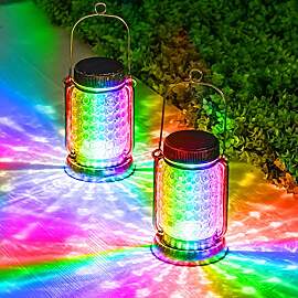 BXROIU 2 Stück Solar Laterne für Außen, Glas