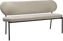 byLIVING Bank Jersey/Webstoff Taupe/Gestell Metall 