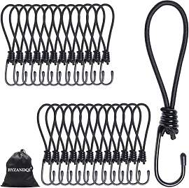 BYZANDQI 25er-Set Spanngummi mit Haken - 22cm