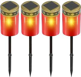 BYZESTY LED Grabkerze, 4 Stück Solar LED