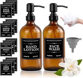 BZUEPRS 2er Set Seifenspender aus Glas, 500ml