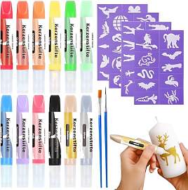 Caelura 12 Stück Kerzenstifte, Kerzen Bemalen