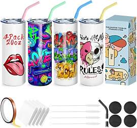 Cafultgo Set von 4 Sublimation Blanks Skinny