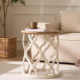 Cagnolier Beistelltisch Rund, Beistelltisch Holz